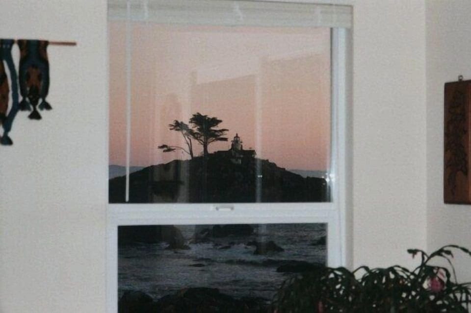 Lighthouse view at sunset from the upstairs bedroom