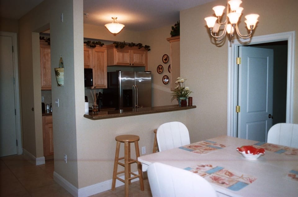 Dining area looking towards kitchen area.