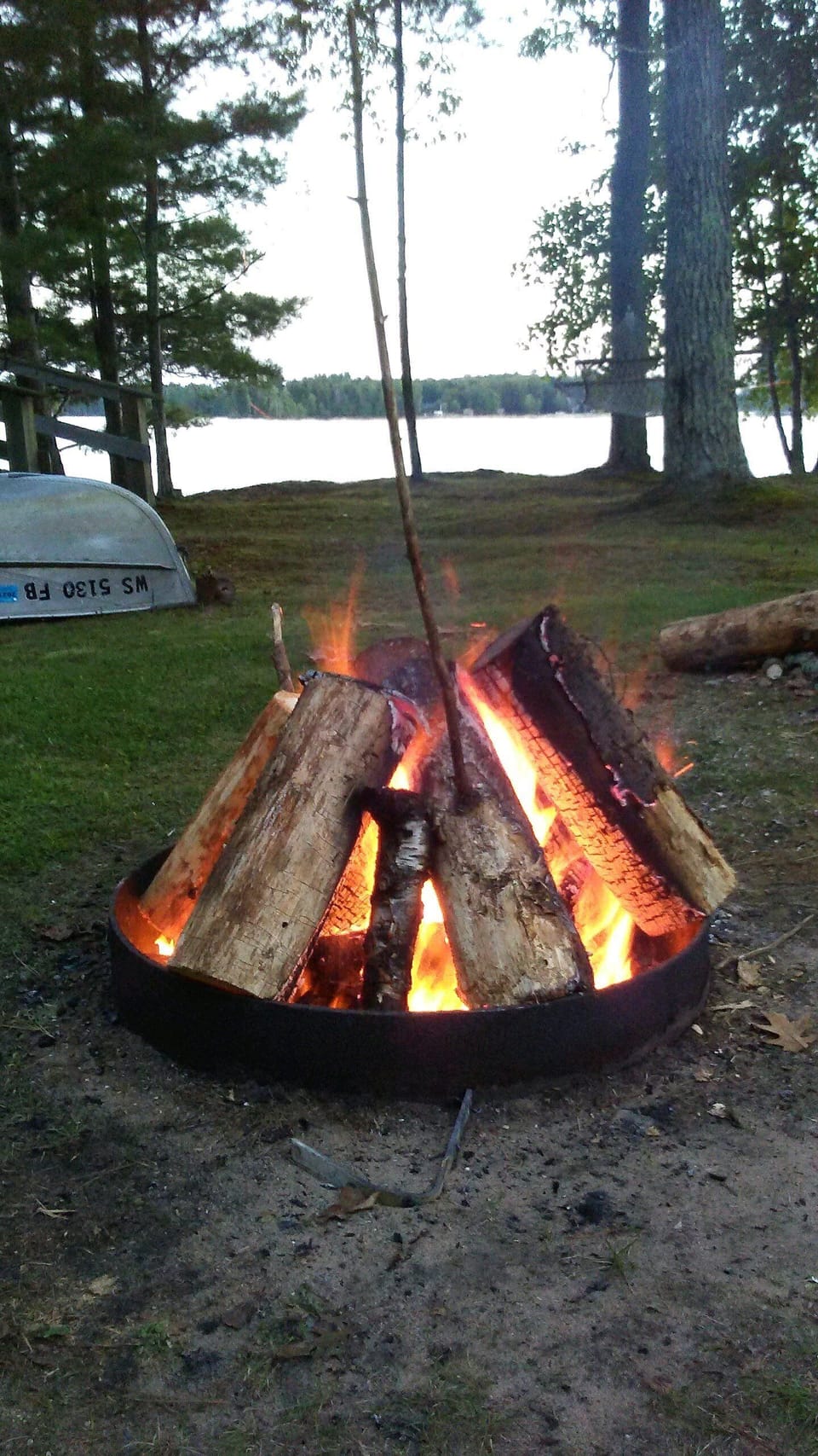 Private fire pit with views of our lake.
