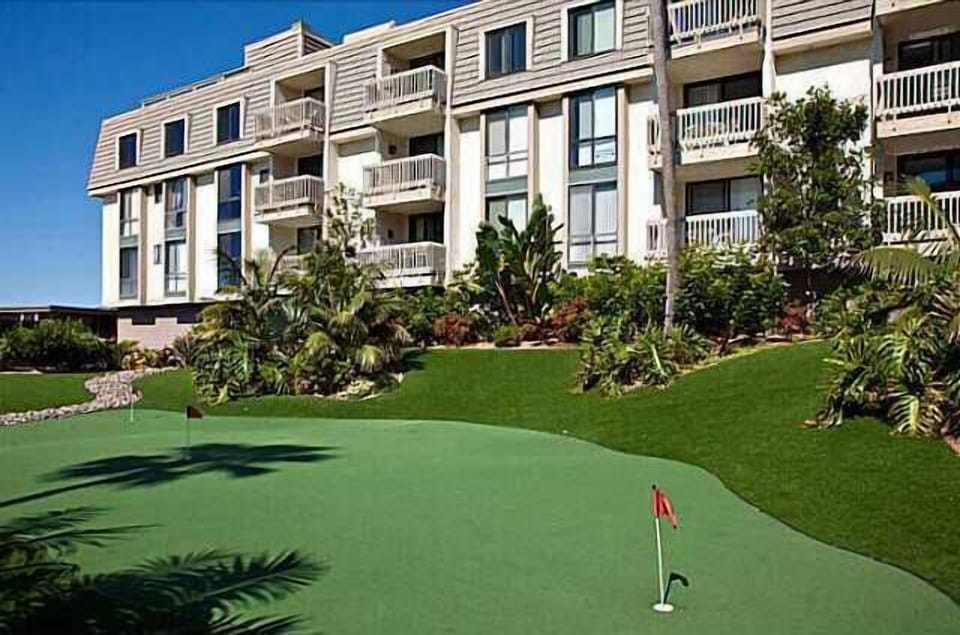 Nice putting green to sharpen your golf skill or a putting contest.