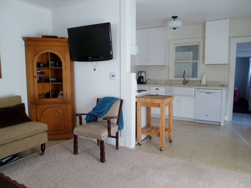 Living room looking toward kitchen