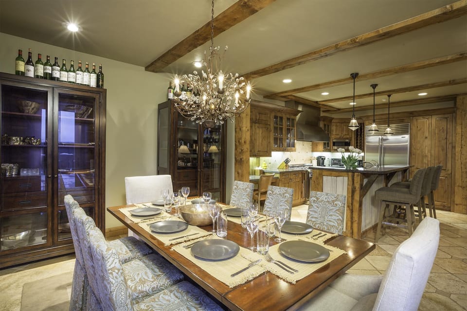 Dining area is open to the gourmet kitchen.