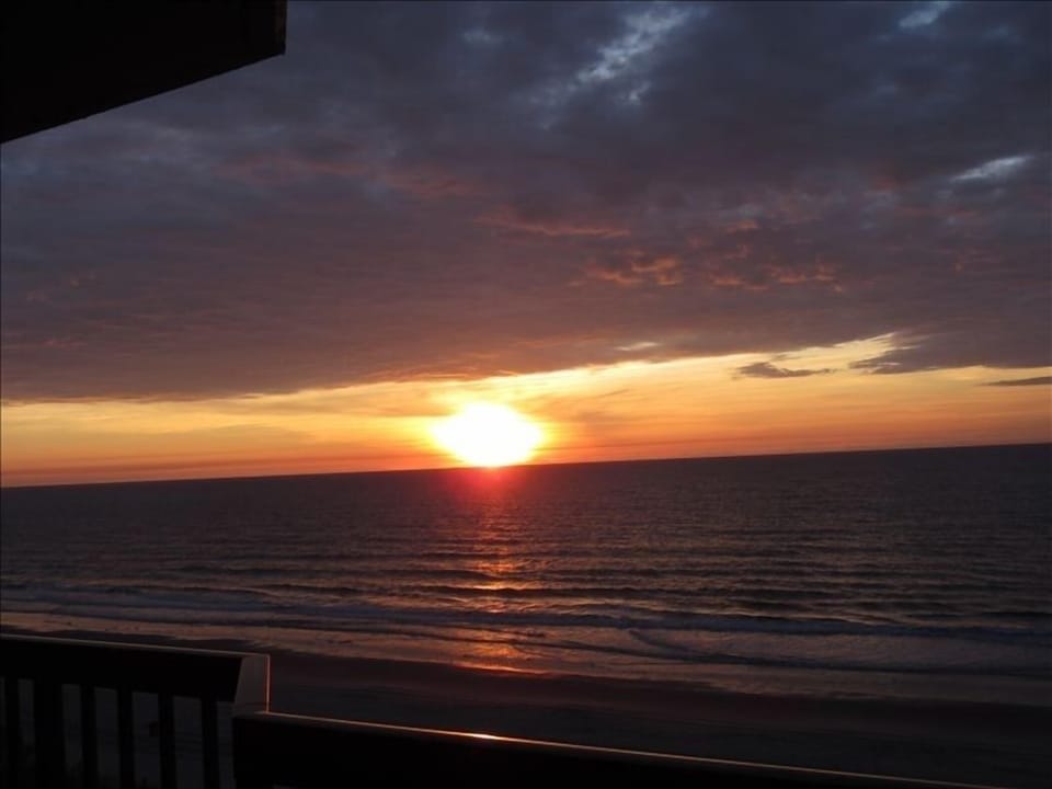 Beautiful sunrise view from balcony.