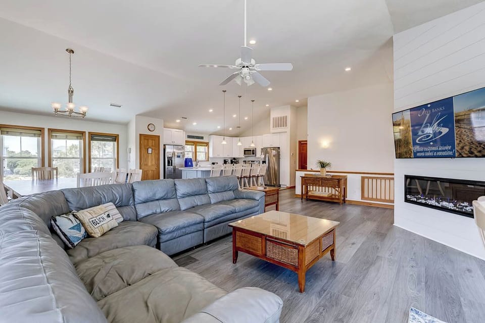 Top-Level Living Room with Deck Access
