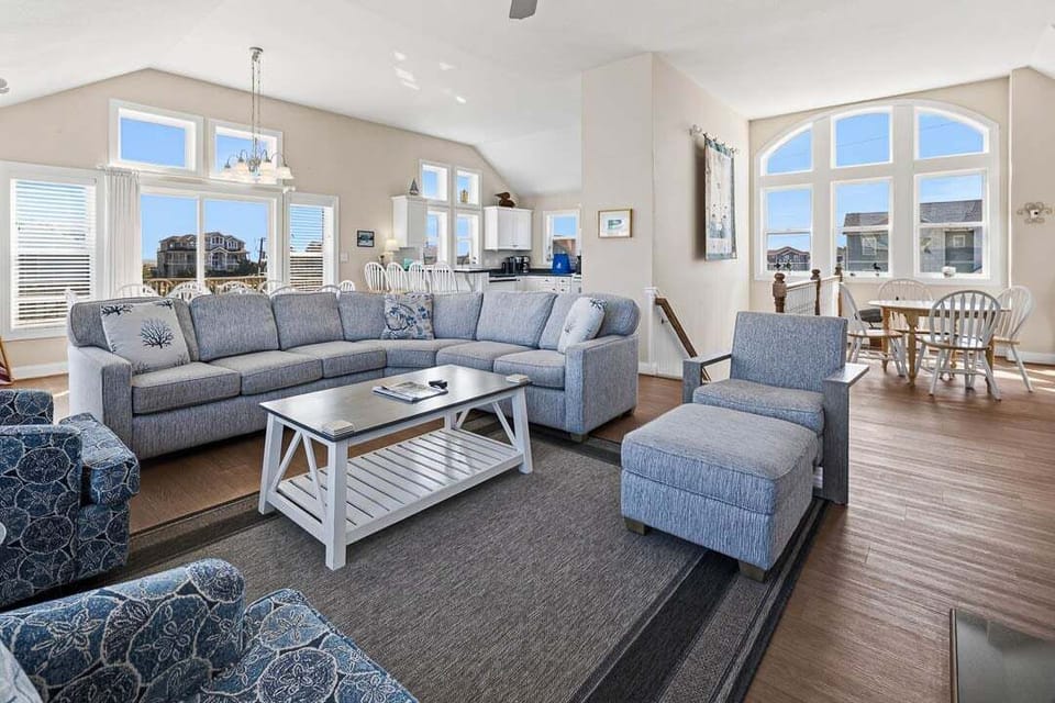 Top-Level Living Room with Deck Access
