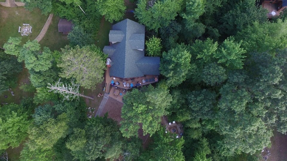 Drone view of cabin