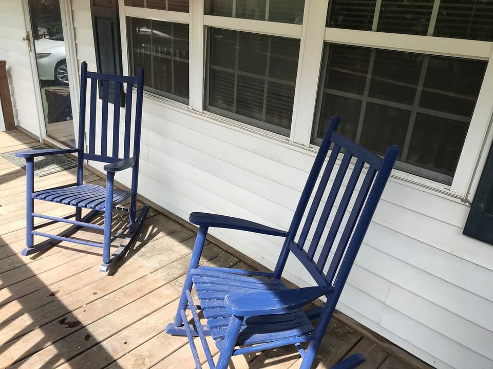 Front porch faces ocean.  There is almost always a breeze. 