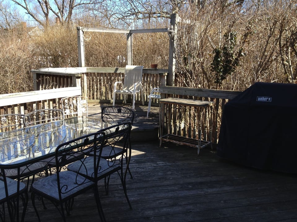 Dining Deck with Weber Grill in Winter
