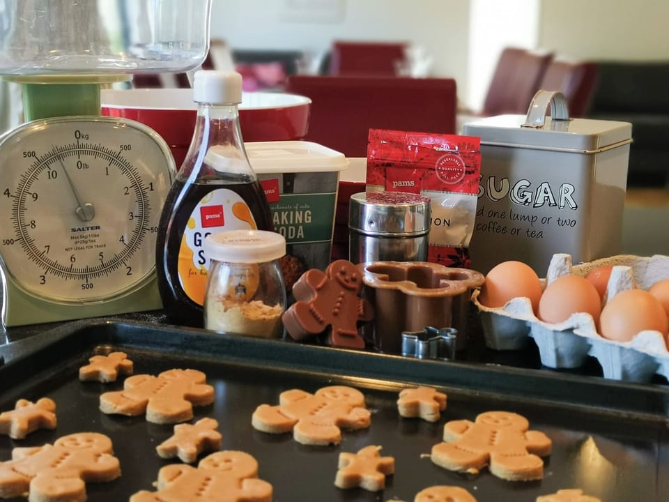 Scales, cutters, rolling pin etc. provided if you want to bake
