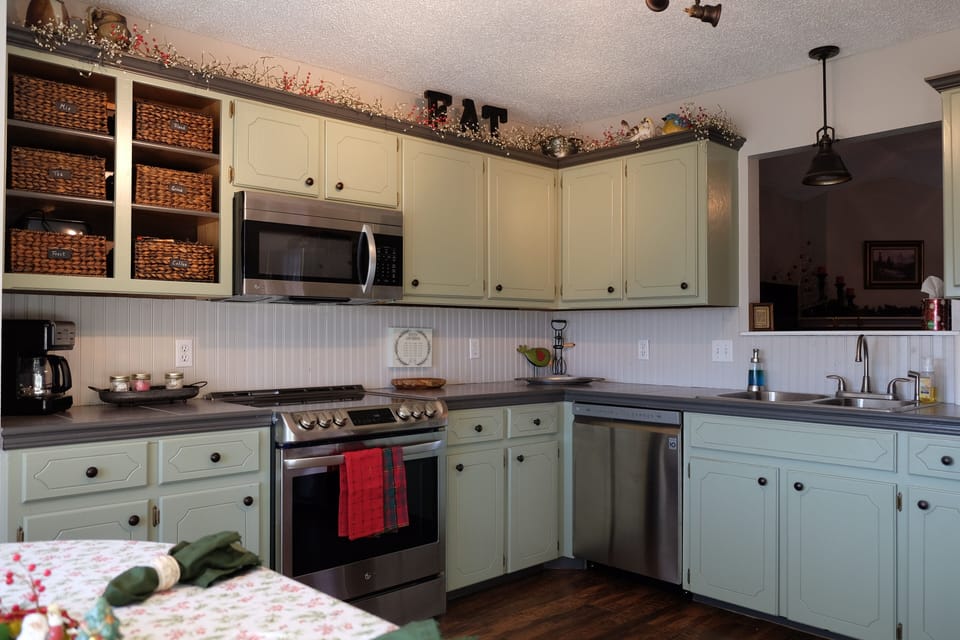 Kitchen with new appliances.