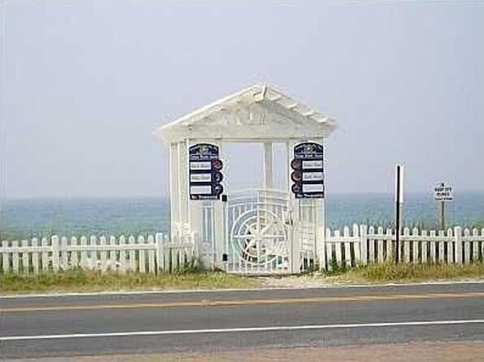 The gated entry to our beach!