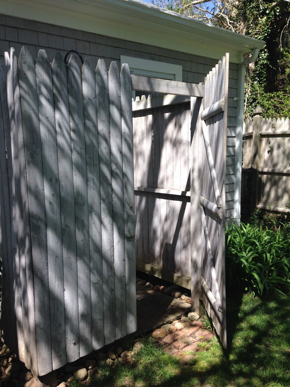 One of 2 outside showers