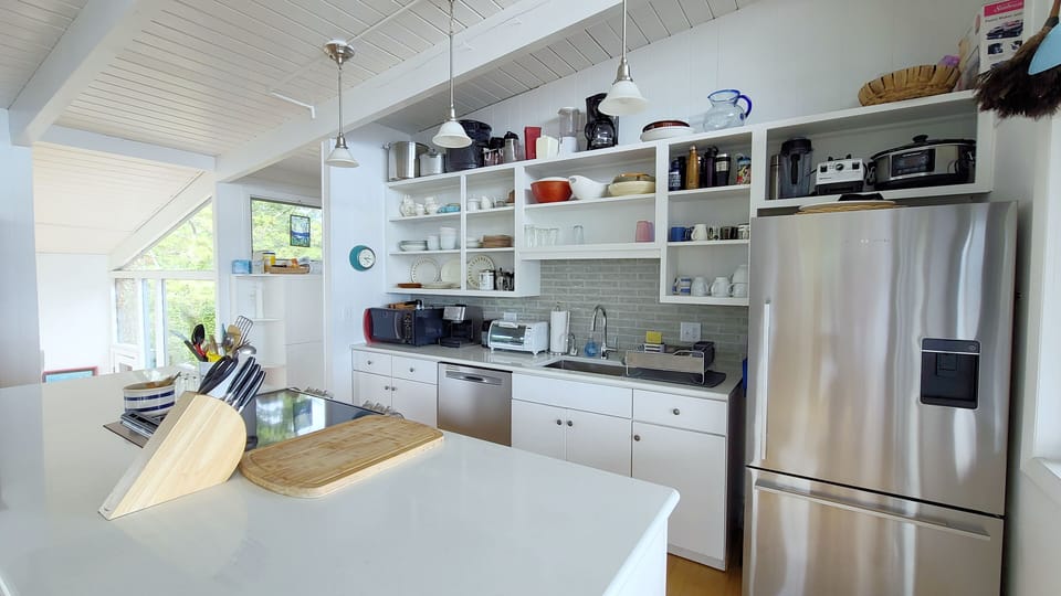 Renovated kitchen with stainless appliances
