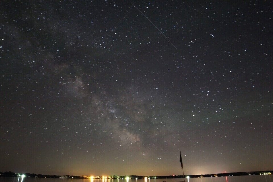 Starry skies towards town from the dock 