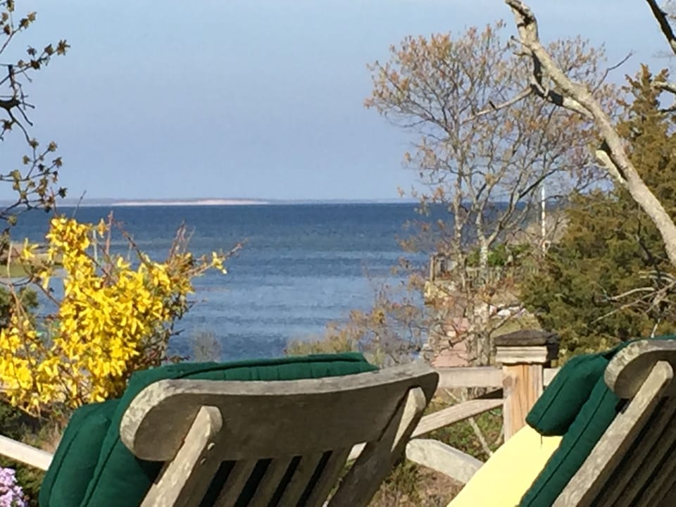 View of The Great Peconic Bay & Robins Island from the upper deck of the cottage