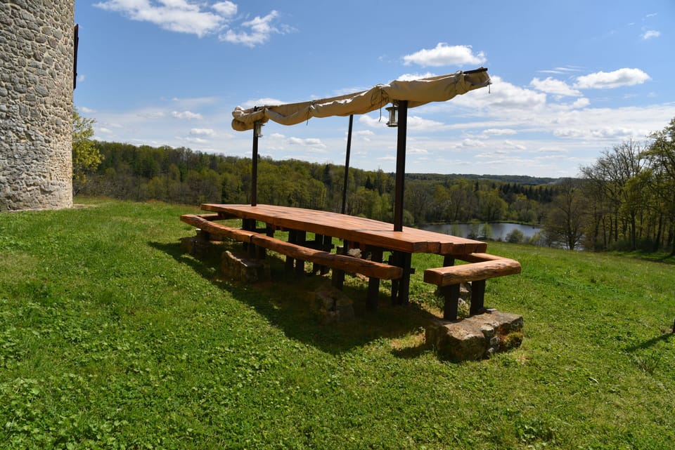 A beautiful outdoor table for numerous guests
