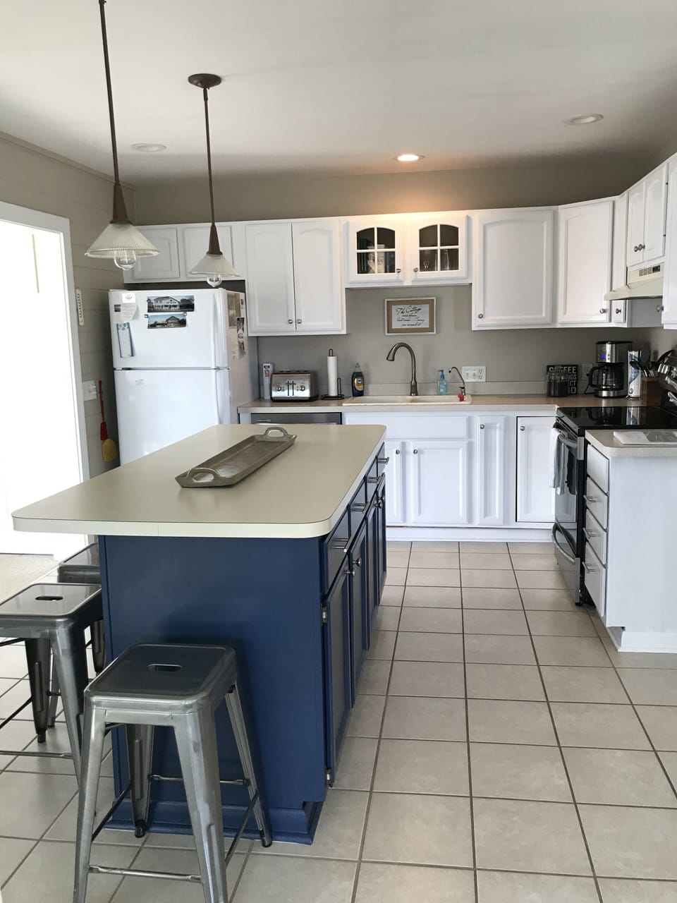 Kitchen with island seating for 5
