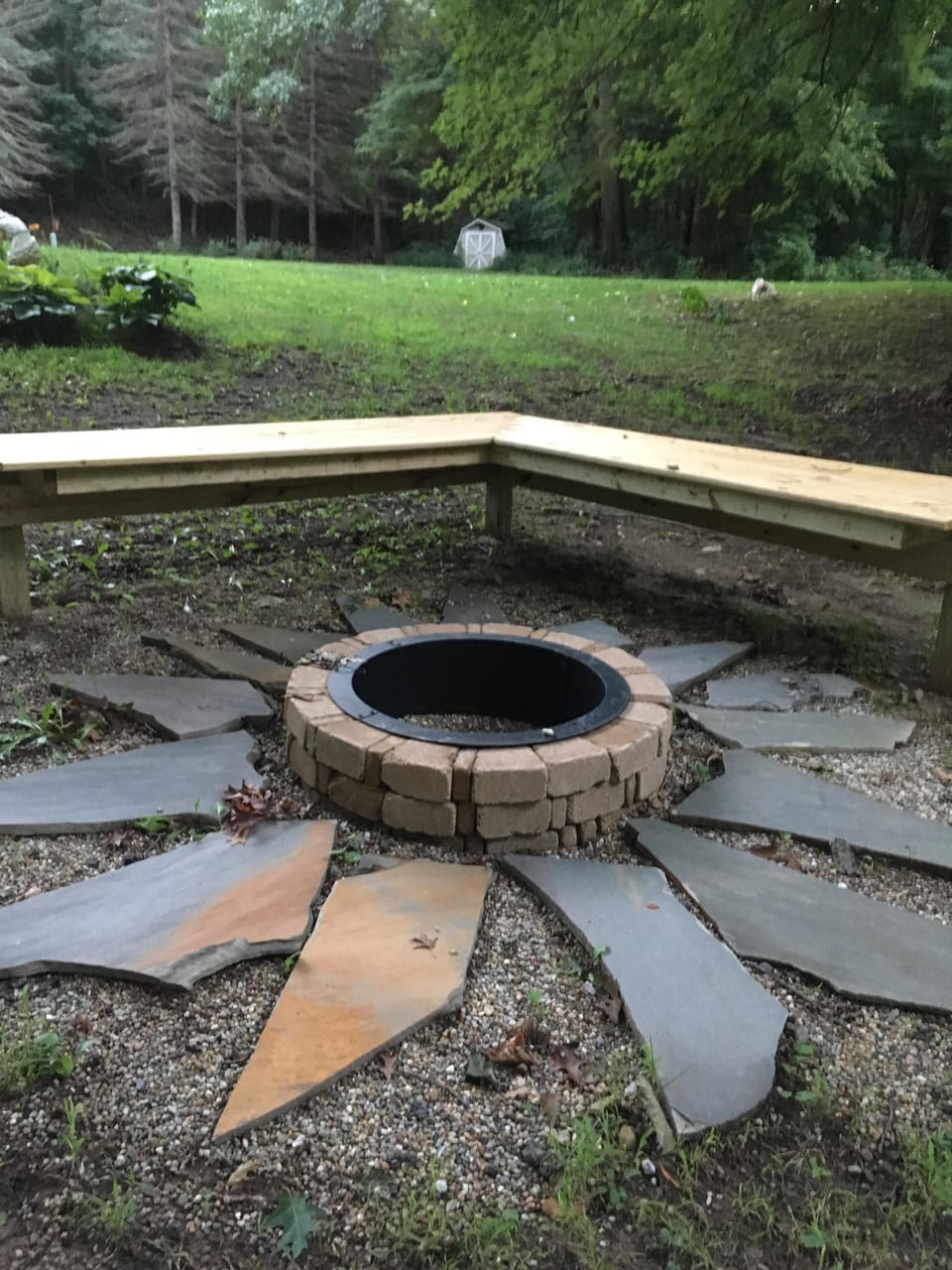 Fire pit outside to enjoy the evenings year round!