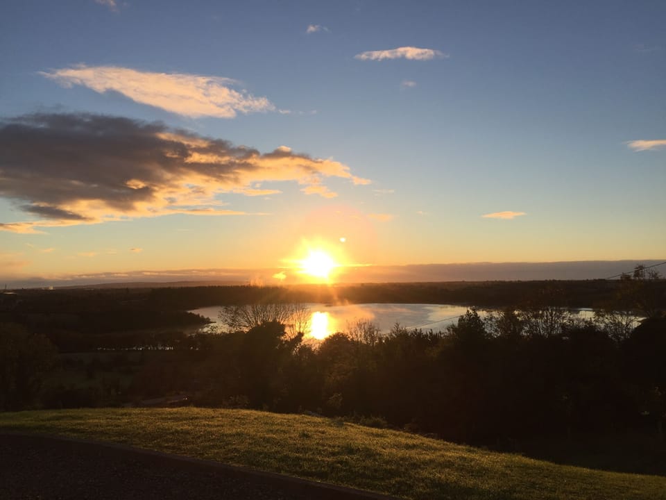 Dawn, through the  dining room window, at 'Aidan's Island'