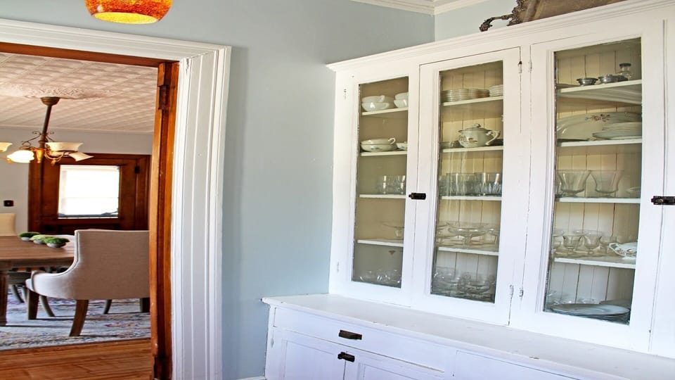 Butler pantry full of glassware and china