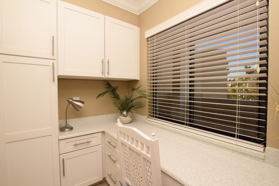 Study/Office area with Cambria Quartz countertops