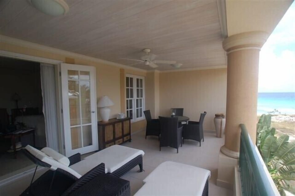 The dining terrace overlooking the sea