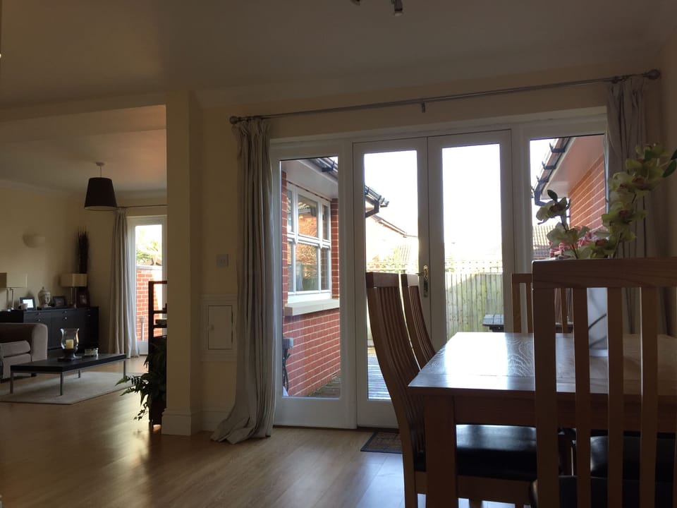 Kitchen leading through to living room