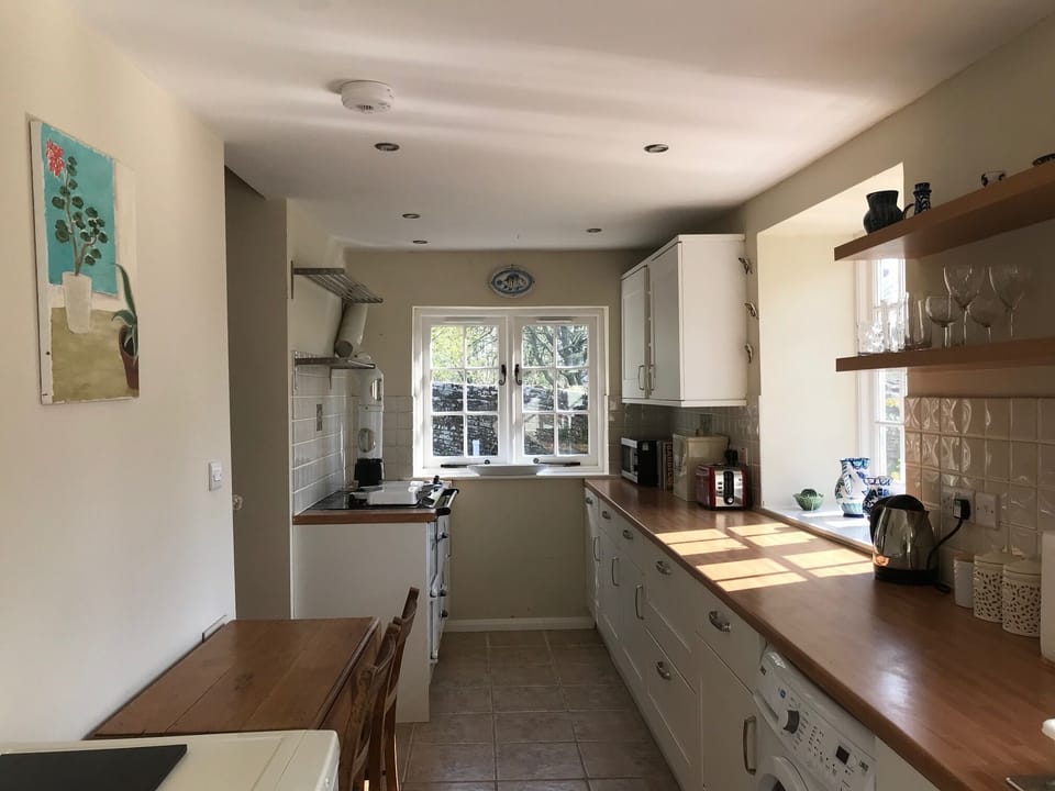 Sunny galley kitchen 