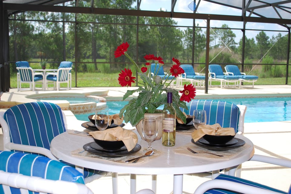 Relax by your own 30' pool and spa with extended sun deck