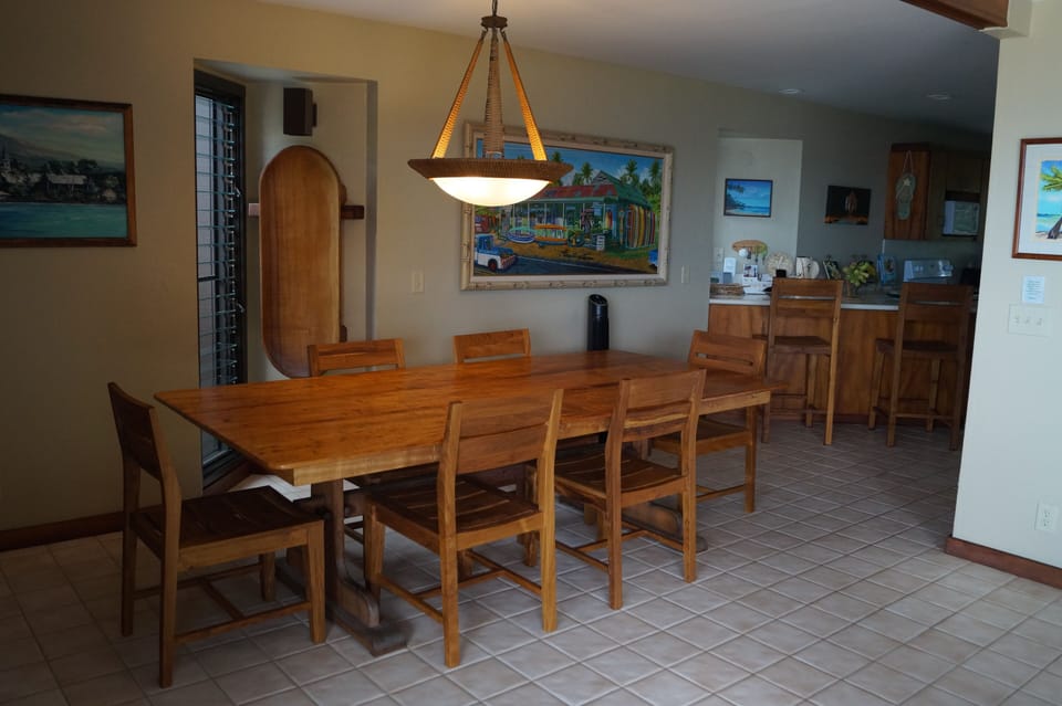 A large dining table is available if you choose to eat inside.