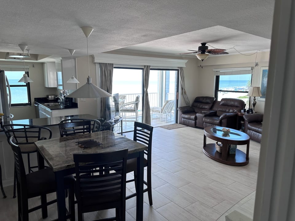 Open  living space - full ocean/beach views