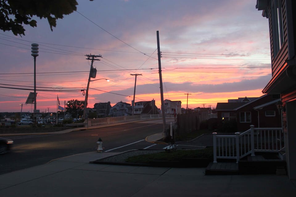 summer sunset from the front yard