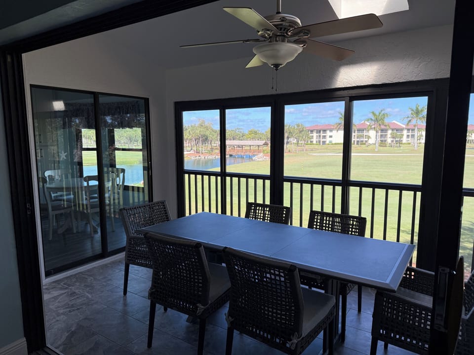 Lanai with view of golf course