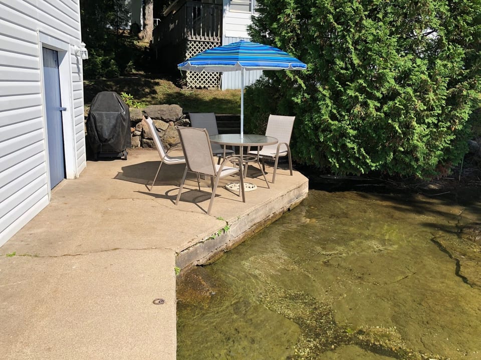 sitting are on the dock where you can BBQ