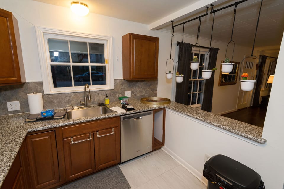 Newer kitchen with stainless steel appliances