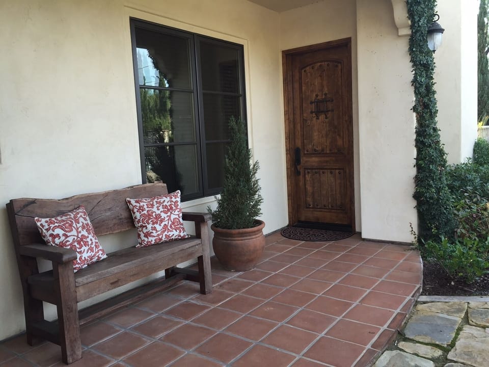 Entrance to casita and loggia sitting area.