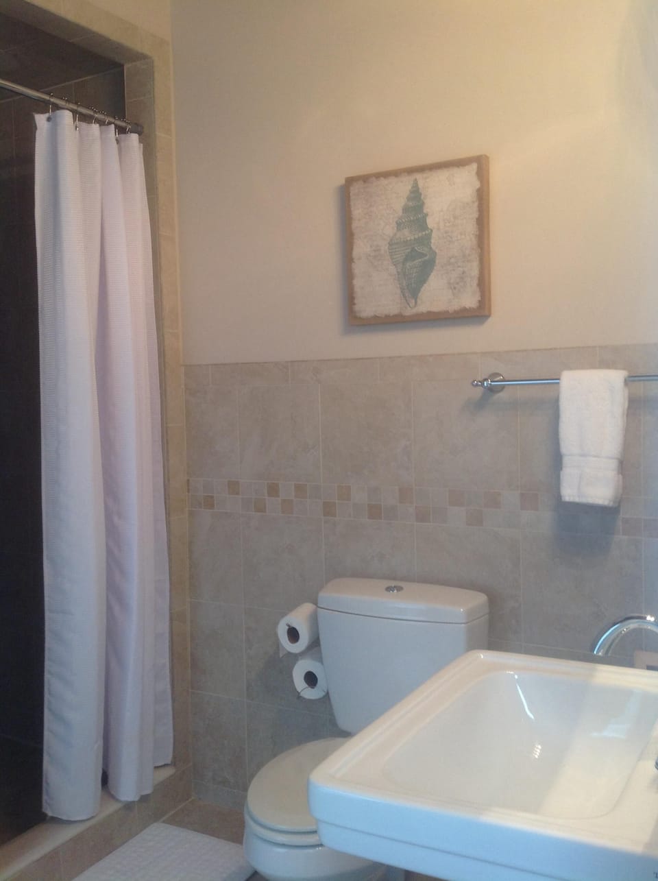 Separate shower in master bathroom