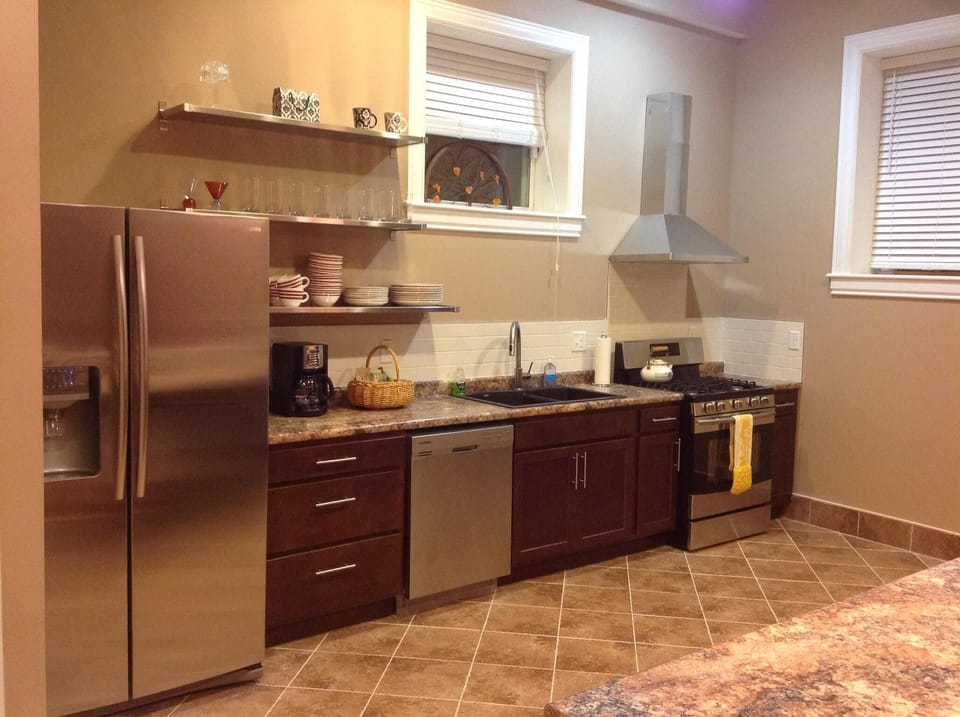 Open kitchen with upgraded features