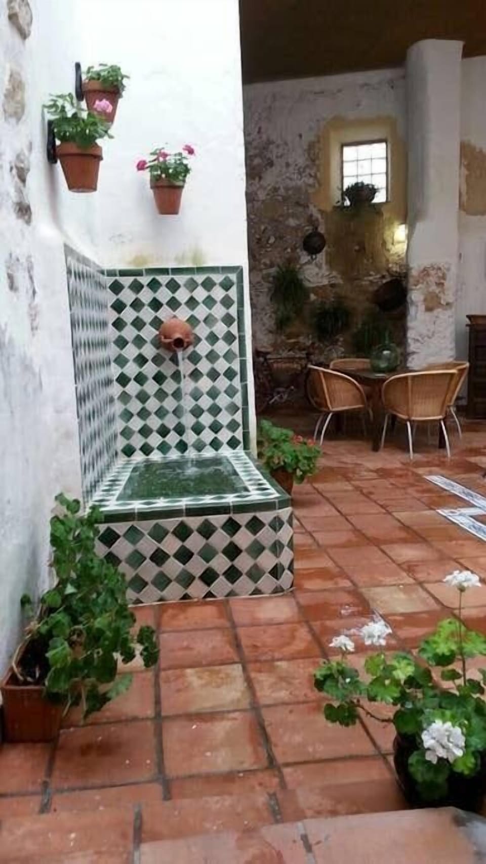 Interior patio and fountain
