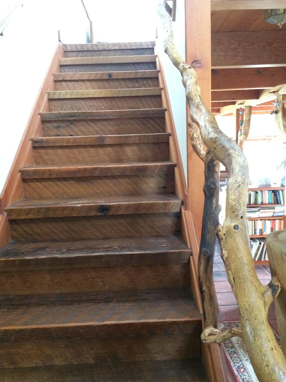 Hand milled steps to upstairs beds and bath