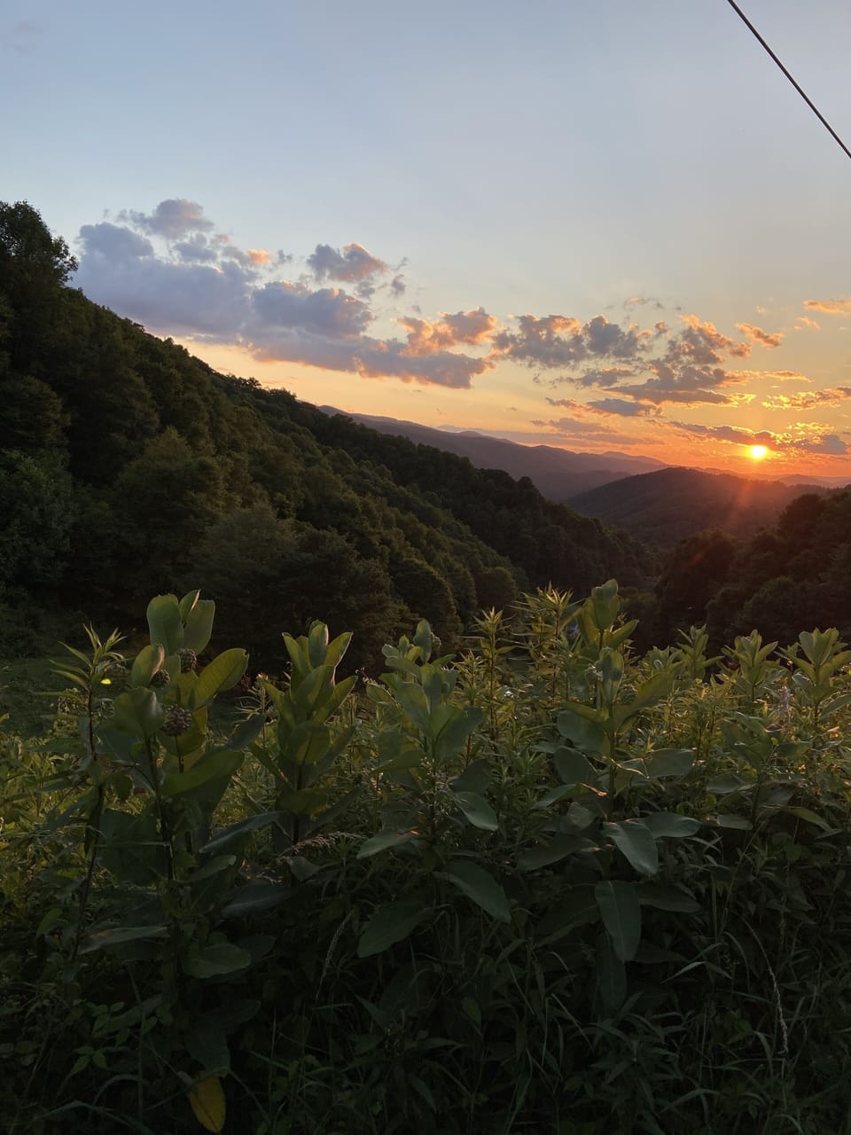 sunset at the top of our road