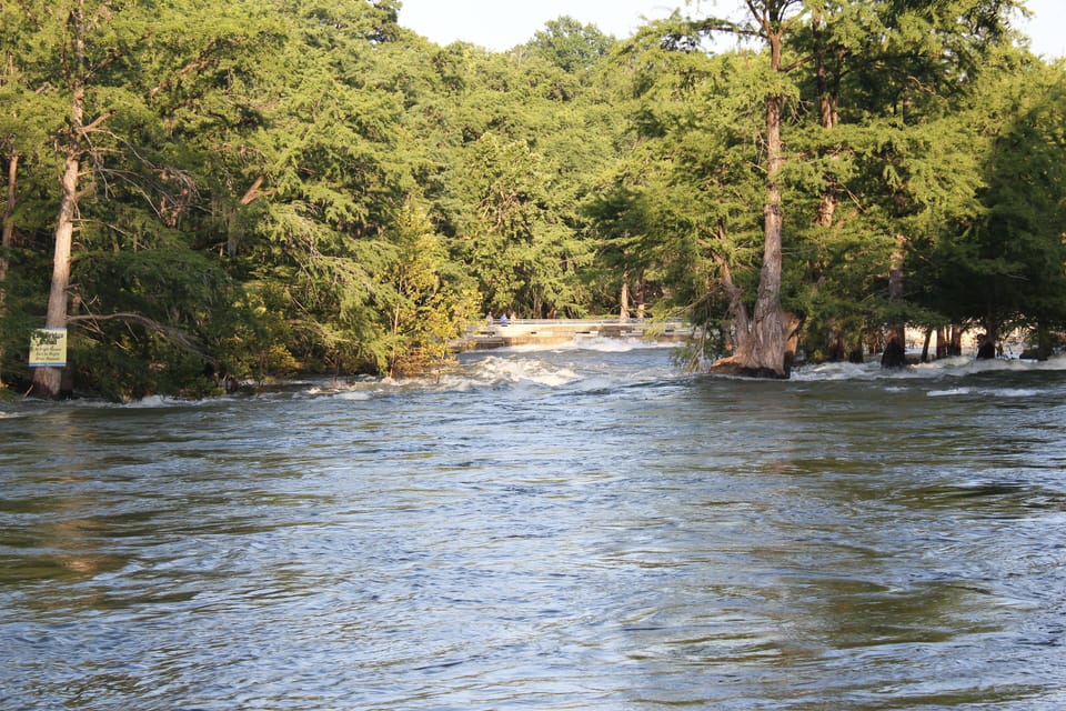 From the river bank looking at the Gruene Bridge