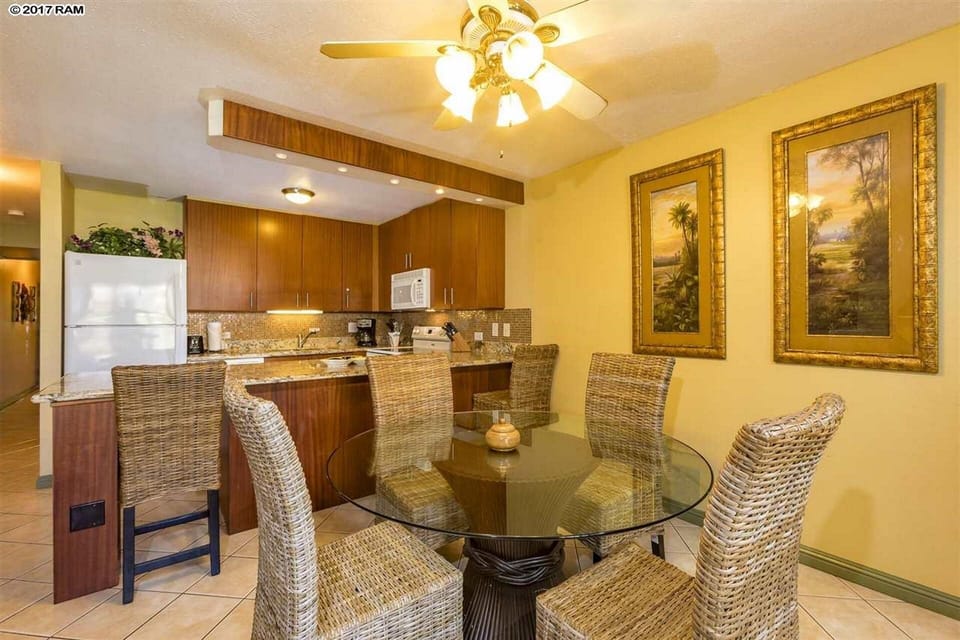 Beautiful rattan furniture updated from original Kamaole Sands style 