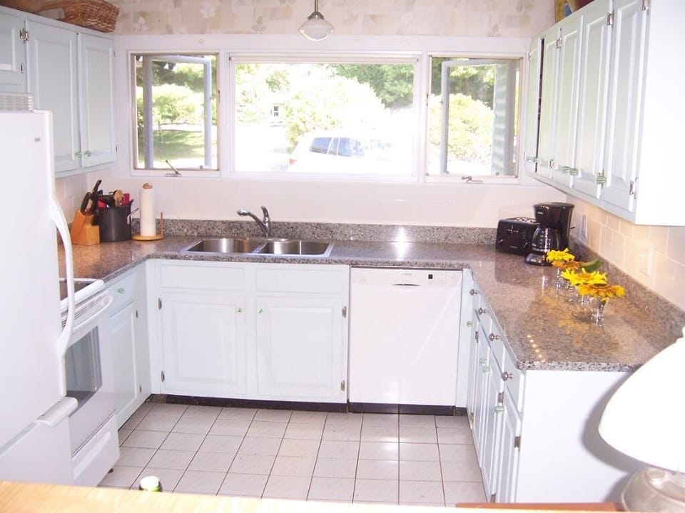 Kitchen faces east, great light.