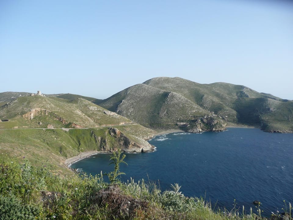 Typical landscape of the Mani- sea and mountain