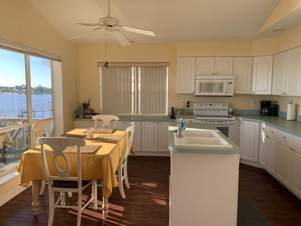 Kitchen full of natural sunlight