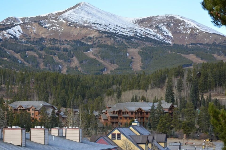 View from across the valley showing lodge in relation to mtn and town. Perfect!