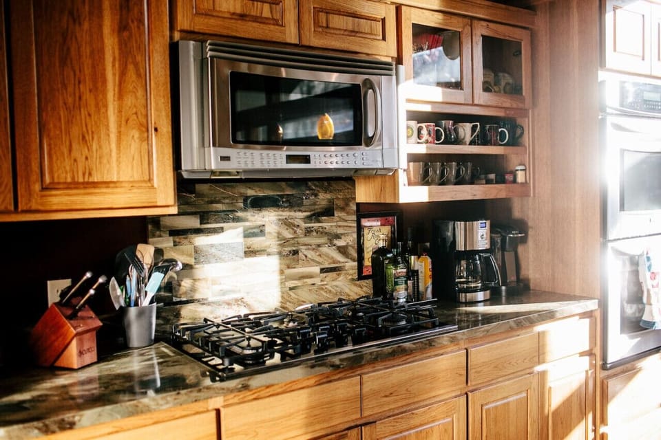 State of the art kitchen with a gas range