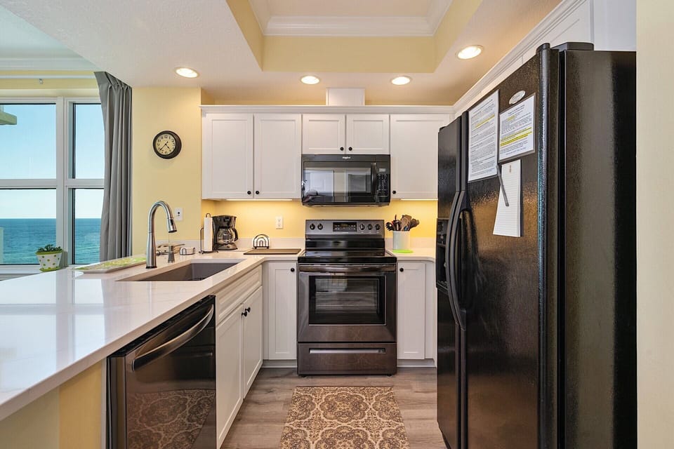 Newly renovated kitchen!  New appliances, countertops, sink, cabinetry!  Oh my.
