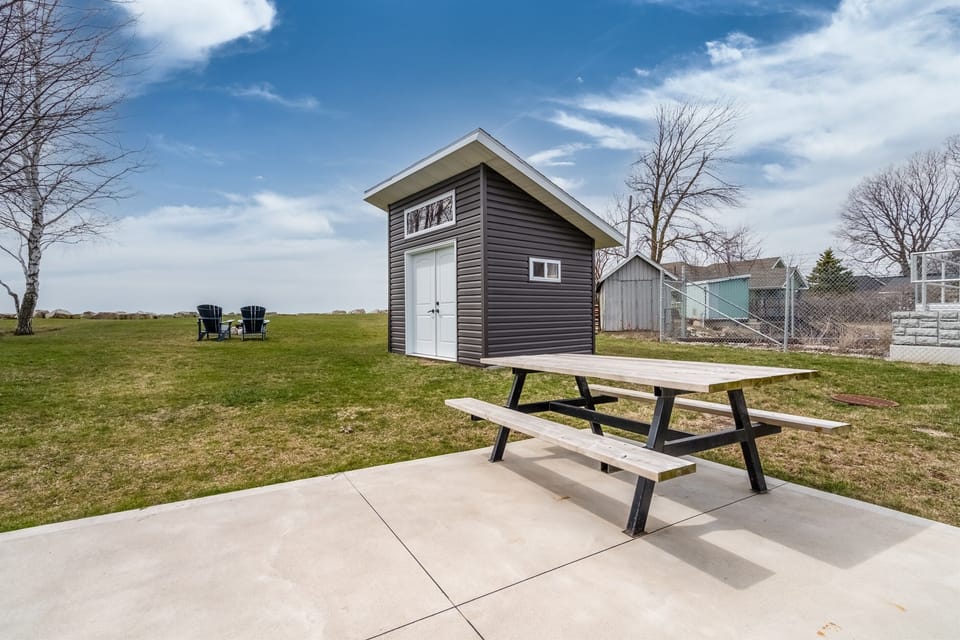 This is the shed - storage for garbage and recycling